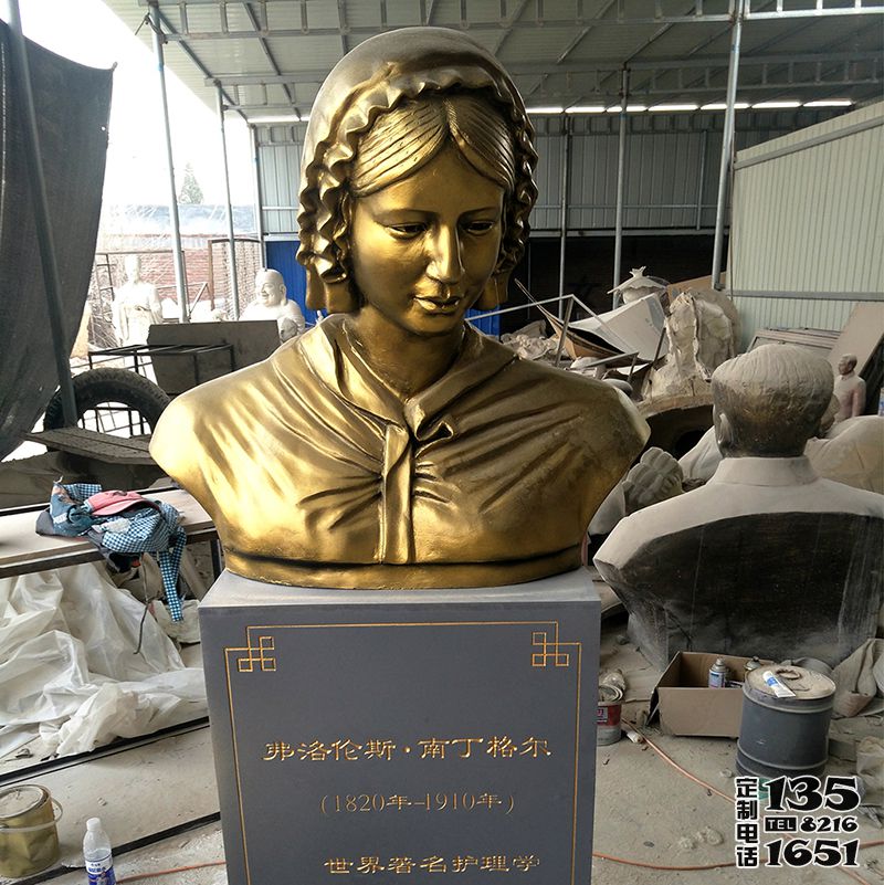 醫學院玻璃鋼仿銅胸像著名護理事業創始人南丁格爾雕塑 醫學院玻璃鋼仿銅胸像著名護理事業創始人南丁格爾雕塑